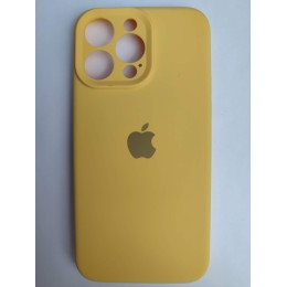 Чехол силиконовый Silicone Case ORG iPhone 14 Pro Max (защита камеры) желтый 