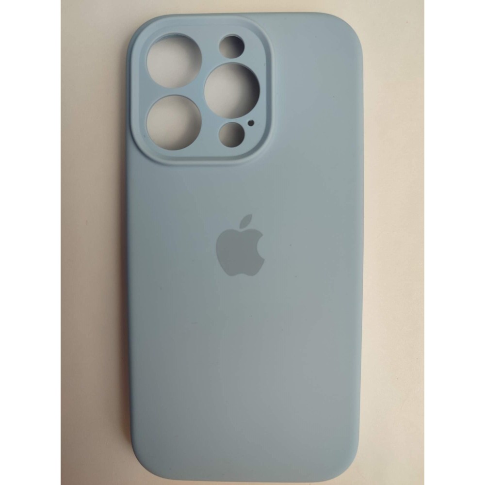 Чехол силиконовый Silicone Case ORG iPhone 14 Pro (защита камеры) голубой (17)