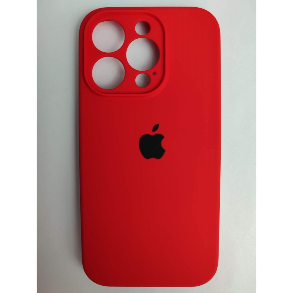 Чехол силиконовый Silicone Case ORG iPhone 14 Pro (защита камеры) красный (07)