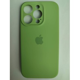 Чехол силиконовый Silicone Case ORG iPhone 14 Pro (защита камеры) светло-зеленый