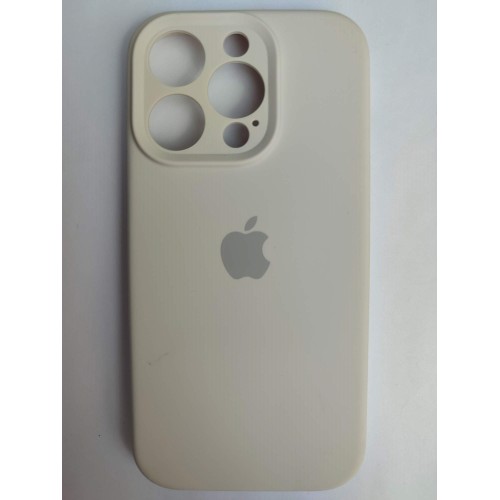 Чехол силиконовый Silicone Case ORG iPhone 14 Pro (защита камеры) светло-желтый