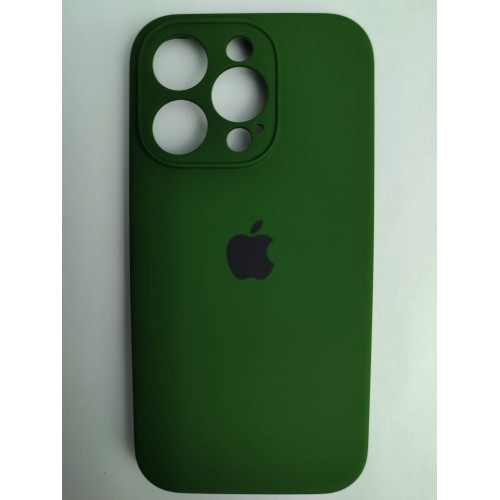 Чехол силиконовый Silicone Case ORG iPhone 14 Pro (защита камеры) темно-зеленый (07)