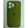 Чехол силиконовый Silicone Case ORG iPhone 14 Pro (защита камеры) темно-зеленый (14)