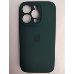 Чехол силиконовый Silicone Case ORG iPhone 14 Pro (защита камеры) темно-зеленый (21)