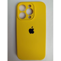 Чехол силиконовый Silicone Case ORG iPhone 14 Pro (защита камеры) желтый (03)