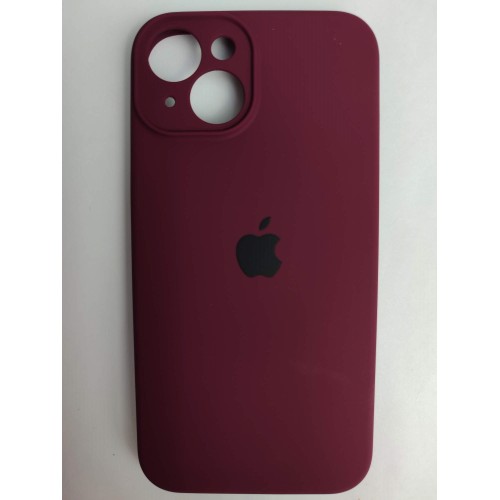 Чехол силиконовый Silicone Case ORG iPhone 14 (защита камеры) бордовый (20) 