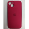 Чехол силиконовый Silicone Case ORG iPhone 14 (защита камеры) малиновый