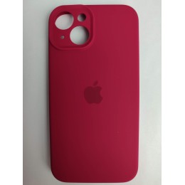 Чехол силиконовый Silicone Case ORG iPhone 14 (защита камеры) малиновый