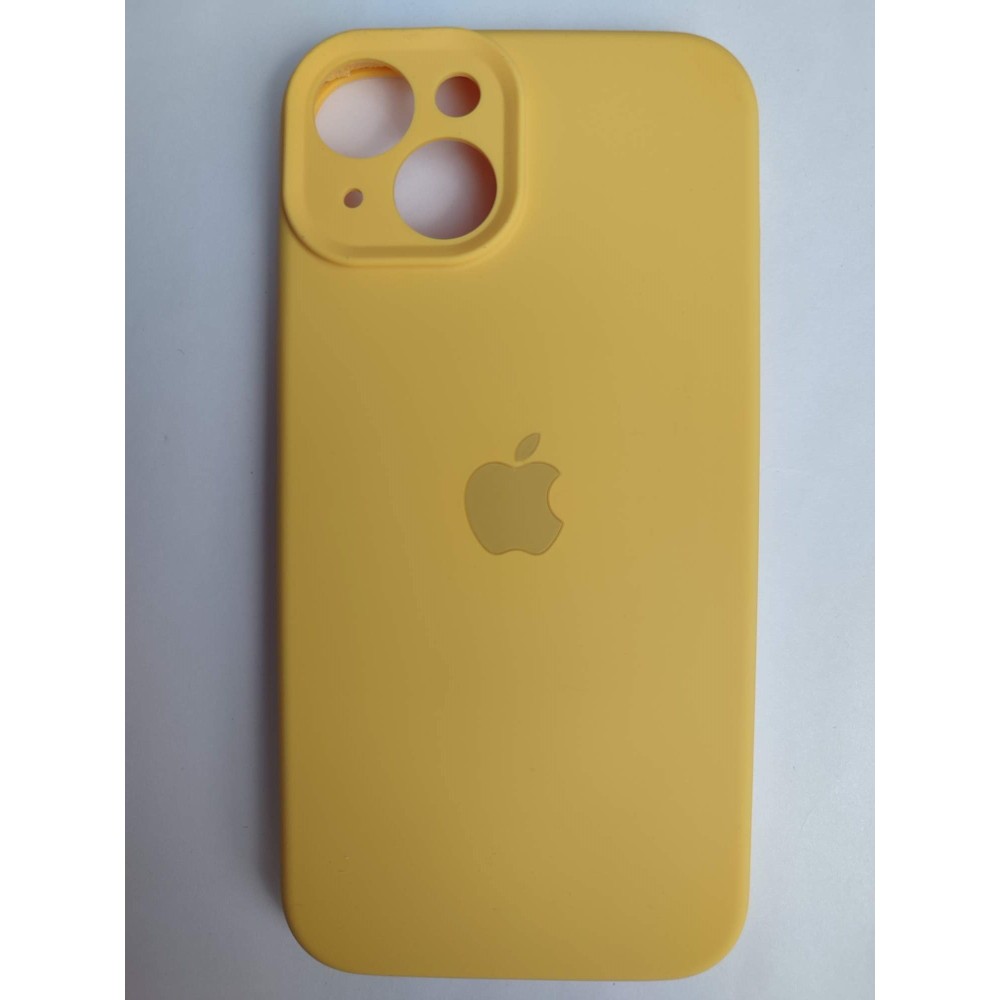 Чехол силиконовый Silicone Case ORG iPhone 14 (защита камеры) желтый