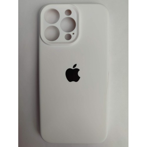 Чехол силиконовый Silicone Case ORG iPhone 15 Pro Max (защита камеры) белый (01)