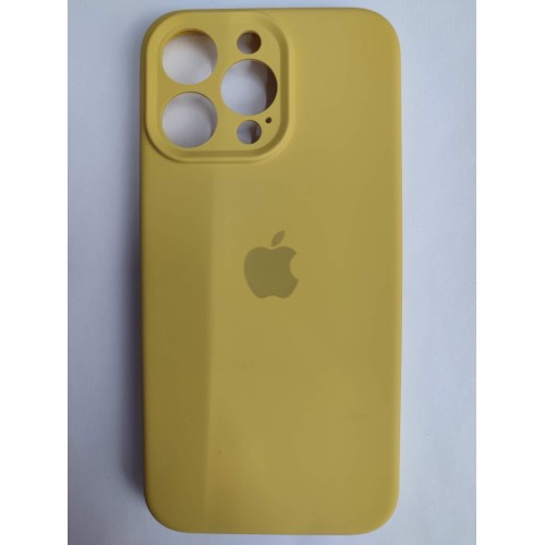 Чехол силиконовый Silicone Case ORG iPhone 15 Pro Max (защита камеры) горчичный