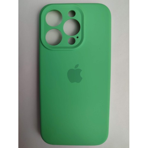 Чехол силиконовый Silicone Case ORG iPhone 15 Pro (защита камеры) мятный (11)
