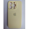 Чехол силиконовый Silicone Case ORG iPhone 15 Pro (защита камеры) светло-желтый