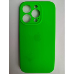 Чехол силиконовый Silicone Case ORG iPhone 15 Pro (защита камеры) ярко-зеленый