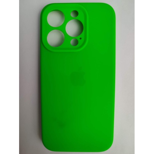 Чехол силиконовый Silicone Case ORG iPhone 15 Pro (защита камеры) ярко-зеленый