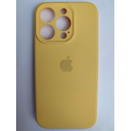 Чехол силиконовый Silicone Case ORG iPhone 15 Pro (защита камеры) желтый