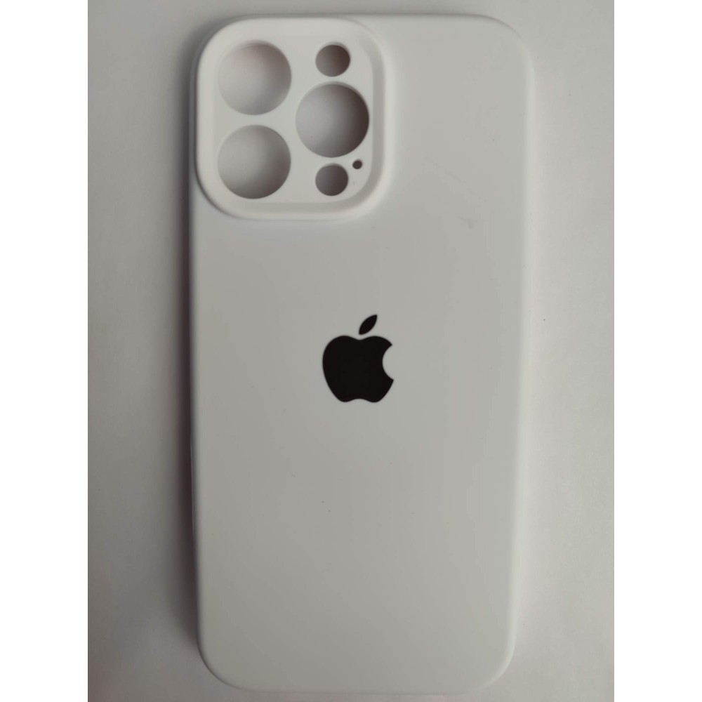 Чехол силиконовый Silicone Case ORG iPhone 16 Pro Max (защита камеры) белый