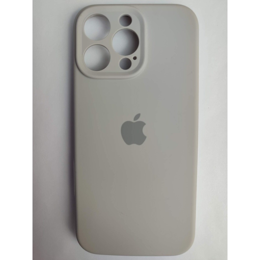 Чехол силиконовый Silicone Case ORG iPhone 16 Pro Max (защита камеры) бежевый