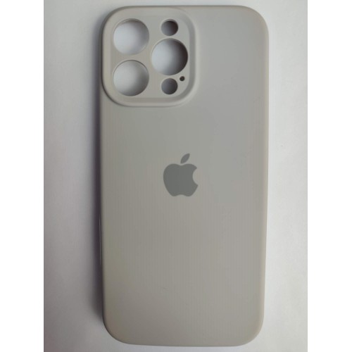 Чехол силиконовый Silicone Case ORG iPhone 16 Pro Max (защита камеры) бежевый