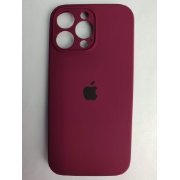 Чехол силиконовый Silicone Case ORG iPhone 16 Pro Max (защита камеры) бордовый (52)
