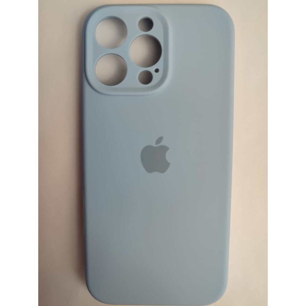 Чехол силиконовый Silicone Case ORG iPhone 16 Pro Max (защита камеры) голубой (17)