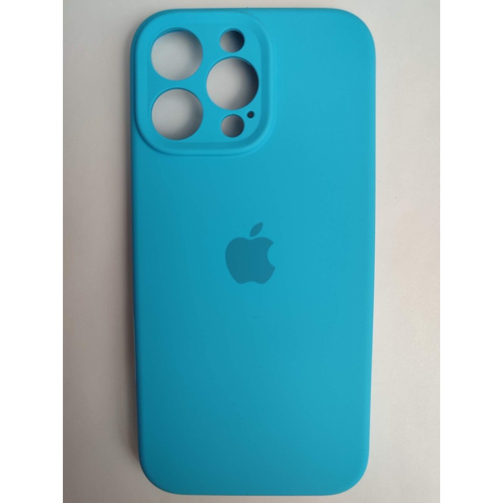 Чехол силиконовый Silicone Case ORG iPhone 16 Pro Max (защита камеры) голубой
