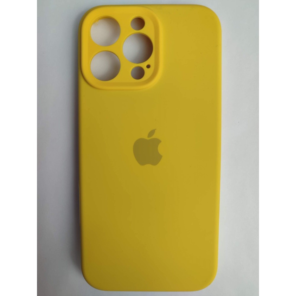 Чехол силиконовый Silicone Case ORG iPhone 16 Pro Max (защита камеры) желтый (03)