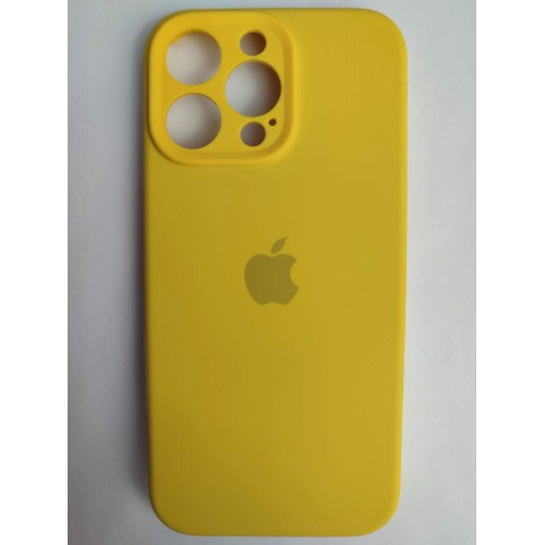Чехол силиконовый Silicone Case ORG iPhone 16 Pro Max (защита камеры) желтый
