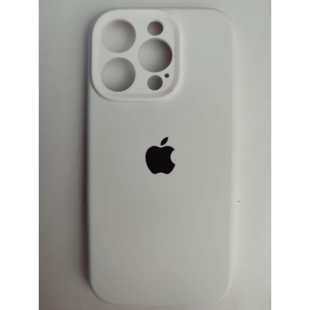 Чехол силиконовый Silicone Case ORG iPhone 16 Pro (защита камеры) белый