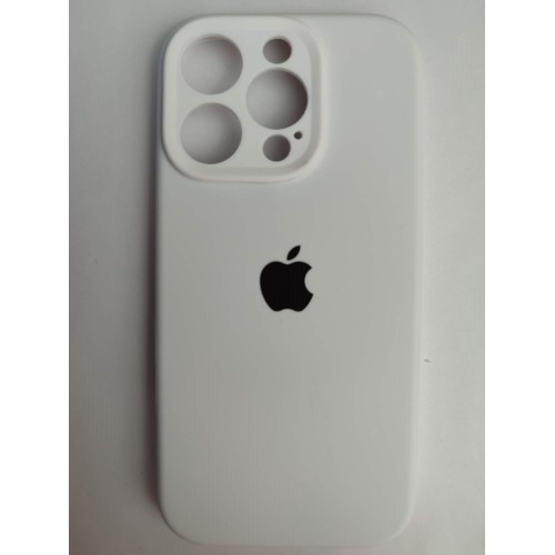 Чехол силиконовый Silicone Case ORG iPhone 16 Pro (защита камеры) белый