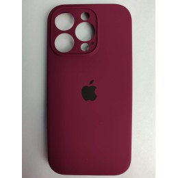 Чехол силиконовый Silicone Case ORG iPhone 16 Pro (защита камеры) бордовый (52)