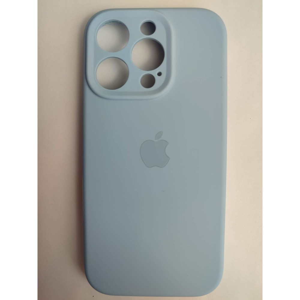 Чехол силиконовый Silicone Case ORG iPhone 16 Pro (защита камеры) голубой (17)