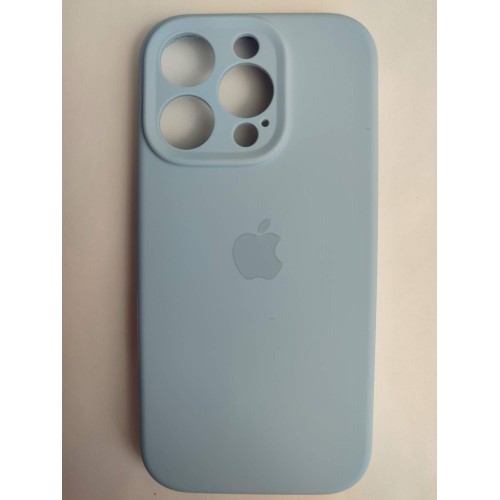 Чехол силиконовый Silicone Case ORG iPhone 16 Pro (защита камеры) голубой (17)