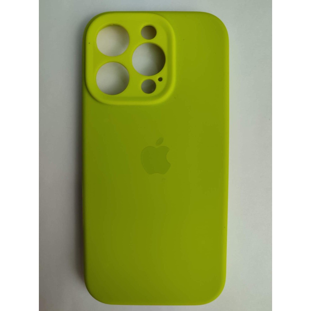 Чехол силиконовый Silicone Case ORG iPhone 16 Pro (защита камеры) салатовый