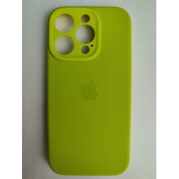 Чехол силиконовый Silicone Case ORG iPhone 16 Pro (защита камеры) салатовый 