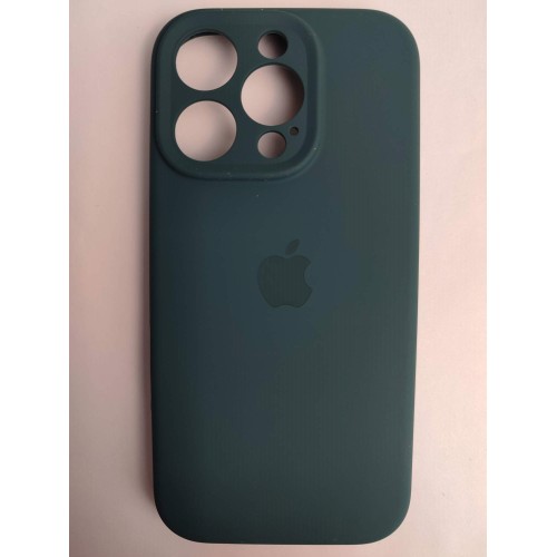 Чехол силиконовый Silicone Case ORG iPhone 16 Pro (защита камеры) темно-зеленый (21)
