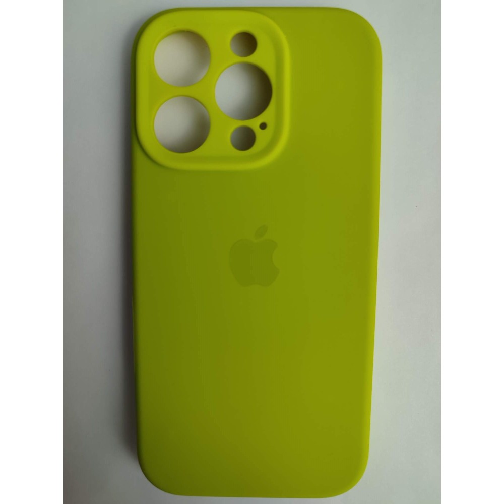 Чехол силиконовый Silicone Case ORG iPhone 16 Pro (защита камеры) ярко-желтый