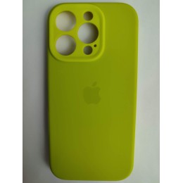 Чехол силиконовый Silicone Case ORG iPhone 16 Pro (защита камеры) ярко-желтый