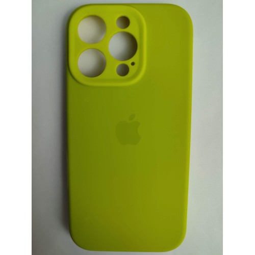 Чехол силиконовый Silicone Case ORG iPhone 16 Pro (защита камеры) ярко-желтый