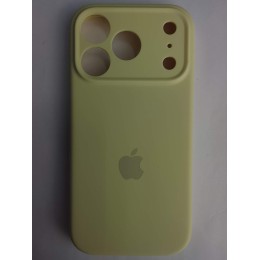 Чехол силиконовый Silicone Case ORG iPhone 17 Pro  защита камеры бледно желтый (39)