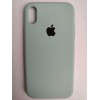 Чехол силиконовый Silicone Case ORG iPhone XR (полная защита) бледно-бирюзовый (017)