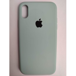 Чехол силиконовый Silicone Case ORG iPhone XR (полная защита) бледно-бирюзовый (017)