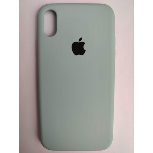 Чехол силиконовый Silicone Case ORG iPhone XR (полная защита) бледно-бирюзовый (017)