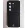 Чехол силиконовый Tecno Camon 50 матовый цветной с визитницей черный 
