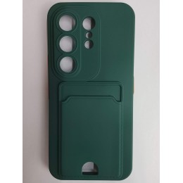 Чехол силиконовый Tecno Camon 50 матовый цветной с визитницей зеленый 