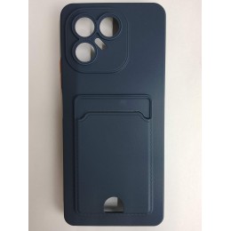 Чехол силиконовый Tecno Pova 7/7 Neo матовый цветной с визитницей синий 