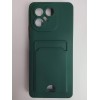 Чехол силиконовый Tecno Pova 7/7 Neo матовый цветной с визитницей зеленый 