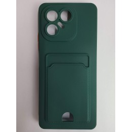 Чехол силиконовый Tecno Pova 7/7 Neo матовый цветной с визитницей зеленый 
