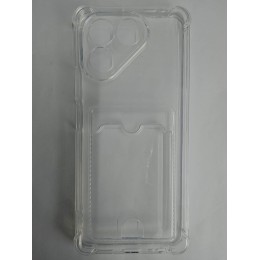 Чехол силиконовый Tecno Pova 7 Neo с визитницей прозрачный