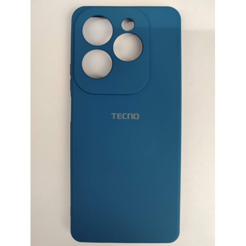 Чехол силиконовый Tecno Spark 20 Pro Silicone Cover с лого темно-синий